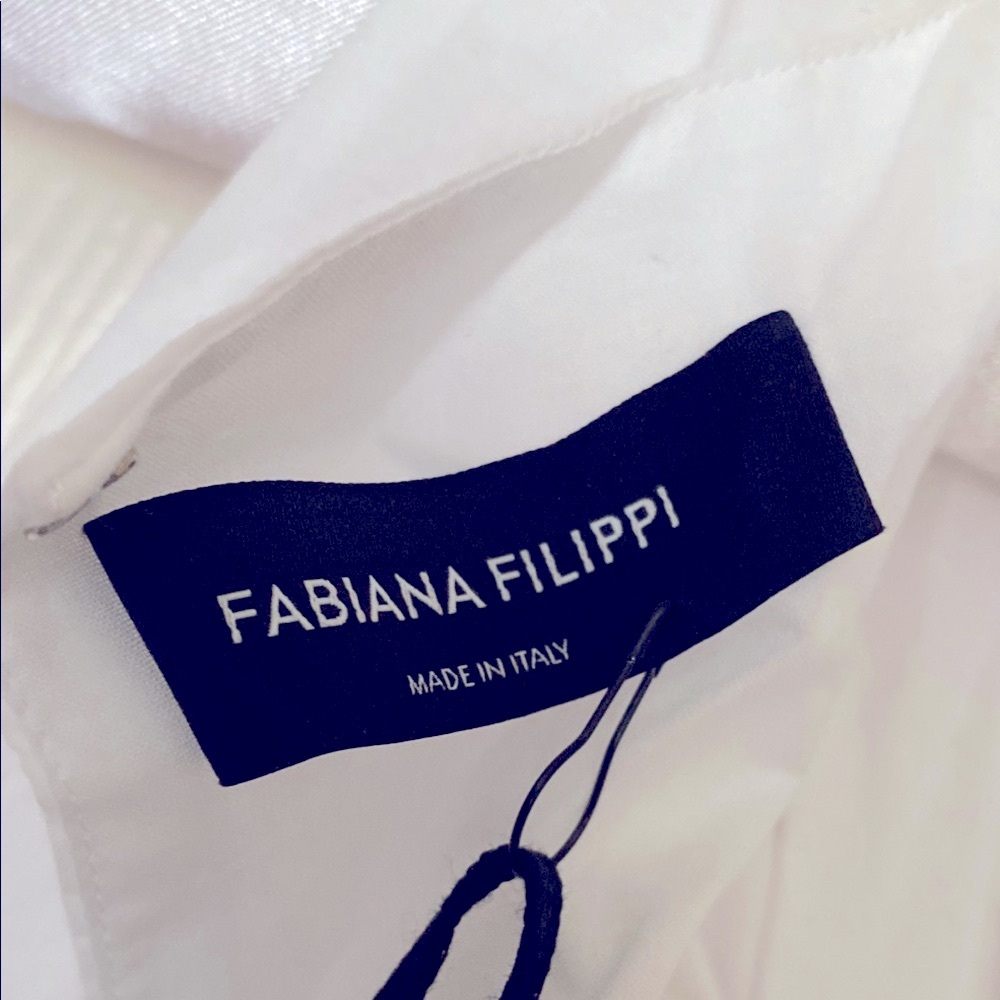 Fabiana Filippi Elegant White Halter Tunic length with Silver Accent size 10-12 - Picture 7 of 13